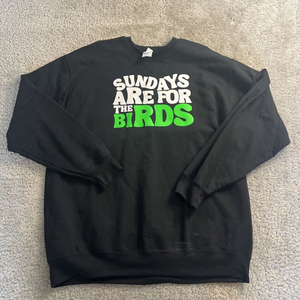 Sundays Are For The Birds Pullover - Black & Green - Philadelphia Eagles - XL